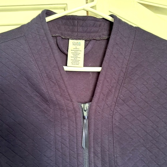 Women’s NWOT Kohl’s Croft & Barrow Intimates Navy Blue Zip up Robe size L - Picture 3 of 5